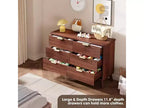 Comò a 6 cassetti con scanalature, cassettiera moderna larga 120 cm con maniglie in metallo, comò con profilo curvo, mobile porta TV, organizer per cassetti in legno per camera da letto