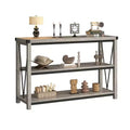 Farmhouse Console Table, 47 in Narrow Long Entryway Table with Storage, 3 Tier Wood Console Table for Living Room, Skinny Sofa Tables Behind Couch