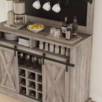 Mobile bar con spazio contenitore, credenza alta da caffè, dispensa grande da cucina con ante scorrevoli