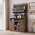 Mobile bar con spazio contenitore, credenza alta da caffè, dispensa grande da cucina con ante scorrevoli
