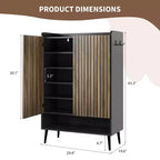 TruAIR Black Scarpiera a 6 Ripiani con 2 Ante - Grande Organizer per Scarpe da Ingresso e Soggiorno con Ganci