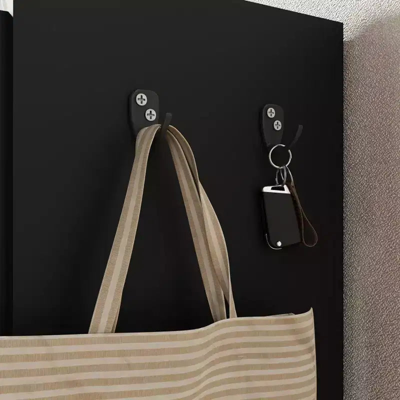 TruAIR Black Scarpiera a 6 Ripiani con 2 Ante - Grande Organizer per Scarpe da Ingresso e Soggiorno con Ganci