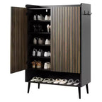 TruAIR Black Scarpiera a 6 Ripiani con 2 Ante - Grande Organizer per Scarpe da Ingresso e Soggiorno con Ganci