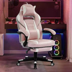 Sedia da gaming, Sedia da gaming con poggiapiedi e supporto lombare massaggiante, Design ergonomico, Poltrona reclinabile in pelle PU con schienale alto e poggiatesta, Rotazione a 360°
