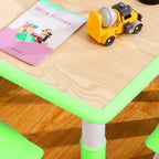 Tavolo e 4 Sedie per Bambini GustoWave, Tavolino per Bambini Regolabile in Altezza 23" e 4 Sedie con Gambe Antiscivolo e Desktop Graffiti con Organizer