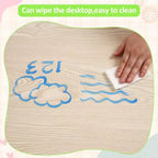 Tavolo e 4 Sedie per Bambini GustoWave, Tavolino per Bambini Regolabile in Altezza 23" e 4 Sedie con Gambe Antiscivolo e Desktop Graffiti con Organizer