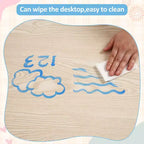 Tavolo e 4 Sedie per Bambini GustoWave, Tavolino per Bambini Regolabile in Altezza 23" e 4 Sedie con Gambe Antiscivolo e Desktop Graffiti con Organizer