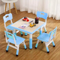 Tavolo e 4 Sedie per Bambini GustoWave, Tavolino per Bambini Regolabile in Altezza 23" e 4 Sedie con Gambe Antiscivolo e Desktop Graffiti con Organizer