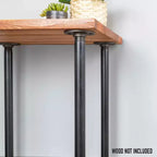 Pipe Decor Gambe da tavolo in tubo con flangia rotonda da 2,5 cm x 60 cm - Confezione da 4