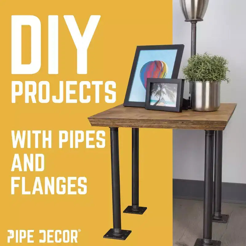 Pipe Decor 1 poll. x 18 poll. Gambe del tavolo a tubo con flangia quadrata - Confezione da 4