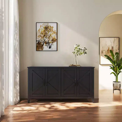 59 Sideboard Buffet Cabinet with Storage, Vintage Accent Storage Cabinet with 4 Doors, Farmhouse Coffee Bar Cabinets for Kitchen, Hallway, Entryway