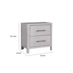 Comodino Royal Hampton, 2 cassetti, USB A-C, 68 cm