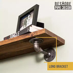 RESTORE Mensole Autumn Brown da 24 pollici con staffe a L di Pipe Decor