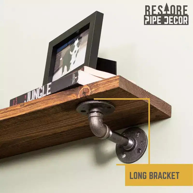RESTORE Mensole Autumn Brown da 24 pollici con staffe a L di Pipe Decor