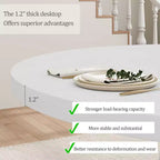 Tavolo da pranzo rotondo da 119 cm per 4-6 persone, mobili in legno, tavolo da pranzo circolare con piedistallo per sala da pranzo, cucina, soggiorno, salvaspazio
