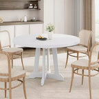 Tavolo da pranzo rotondo da 119 cm per 4-6 persone, mobili in legno, tavolo da pranzo circolare con piedistallo per sala da pranzo, cucina, soggiorno, salvaspazio