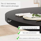 Tavolo da pranzo rotondo da 119 cm per 4-6 persone, mobili in legno, tavolo da pranzo circolare con piedistallo per sala da pranzo, cucina, soggiorno, salvaspazio