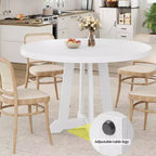 Tavolo da pranzo rotondo da 119 cm per 4-6 persone, mobili in legno, tavolo da pranzo circolare con piedistallo per sala da pranzo, cucina, soggiorno, salvaspazio
