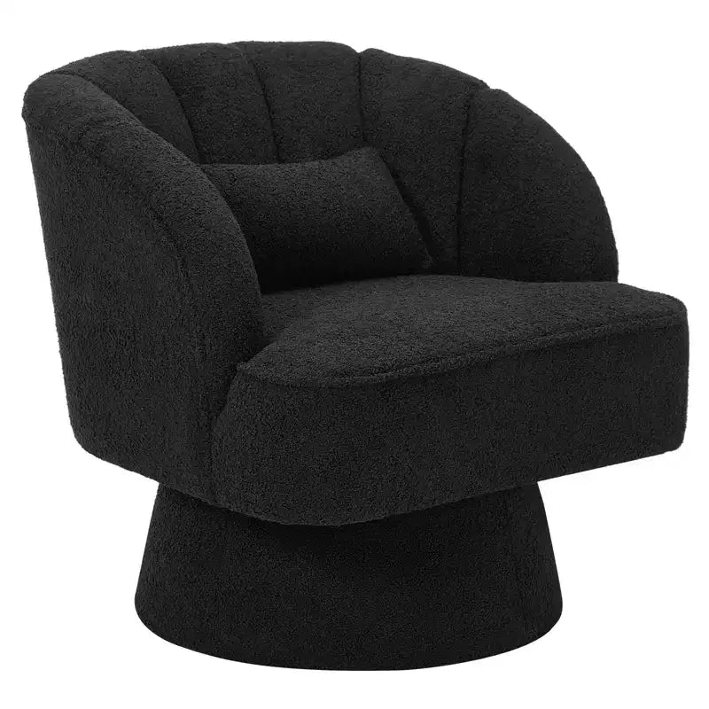 Poltrona a botte girevole, poltrona imbottita in velluto a 360 gradi con schienale a righe, design ergonomico, adatta per soggiorno, camera da letto, giardino, ecc.