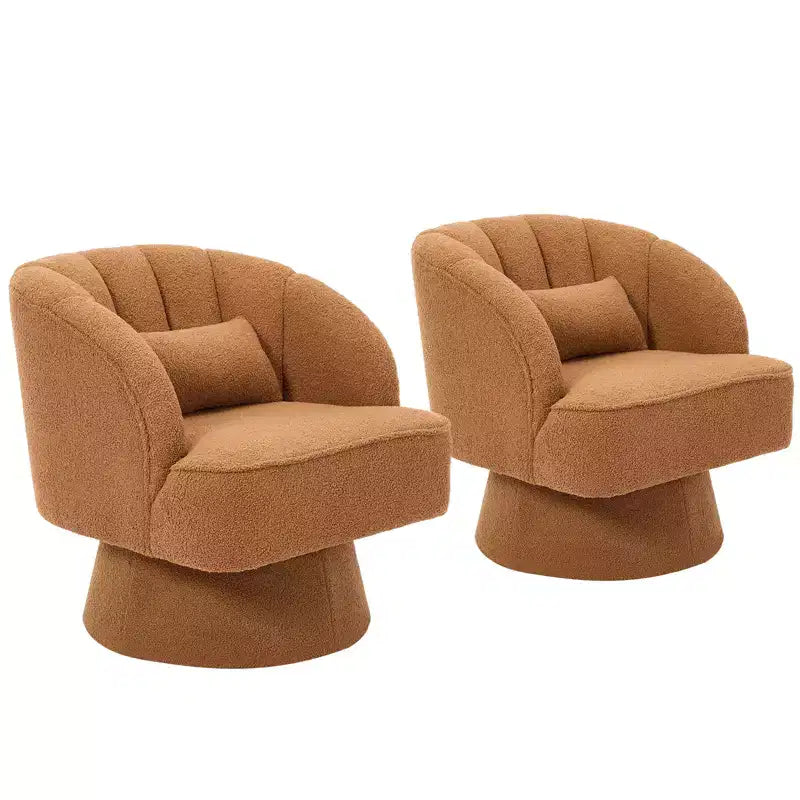 Poltrona a botte girevole, poltrona imbottita in velluto a 360 gradi con schienale a righe, design ergonomico, adatta per soggiorno, camera da letto, giardino, ecc.