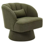 Poltrona a botte girevole, poltrona imbottita in velluto a 360 gradi con schienale a righe, design ergonomico, adatta per soggiorno, camera da letto, giardino, ecc.