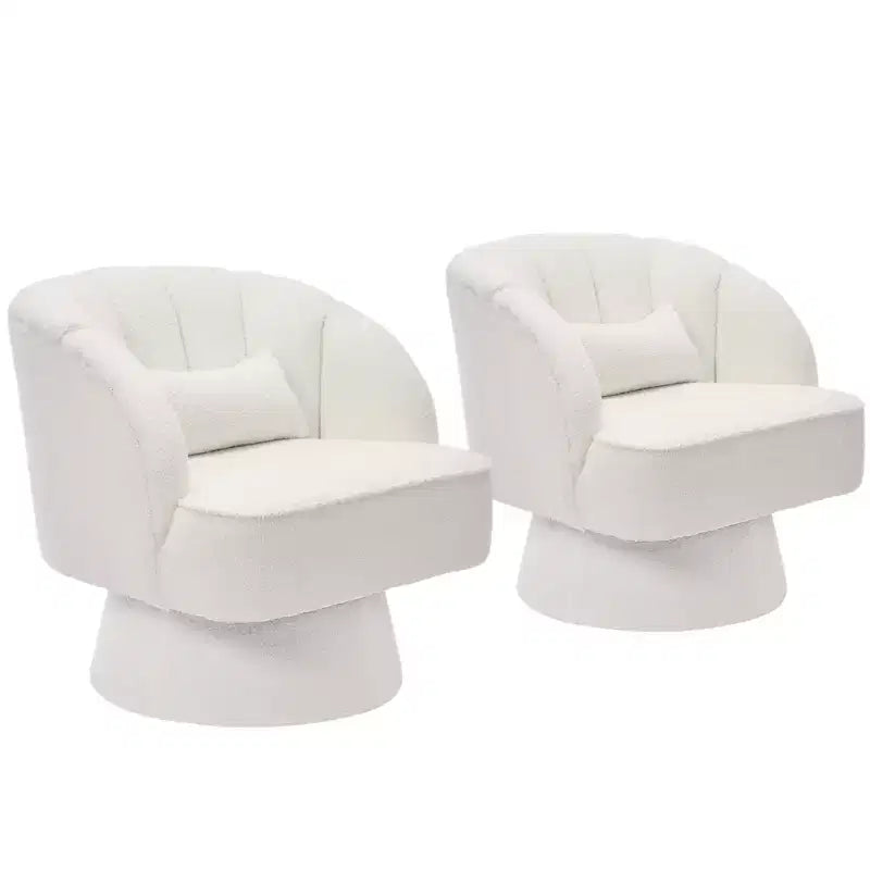 Poltrona a botte girevole, poltrona imbottita in velluto a 360 gradi con schienale a righe, design ergonomico, adatta per soggiorno, camera da letto, giardino, ecc.