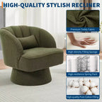 Poltrona a botte girevole, poltrona imbottita in velluto a 360 gradi con schienale a righe, design ergonomico, adatta per soggiorno, camera da letto, giardino, ecc.