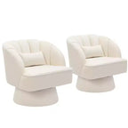Poltrona a botte girevole, poltrona imbottita in velluto a 360 gradi con schienale a righe, design ergonomico, adatta per soggiorno, camera da letto, giardino, ecc.