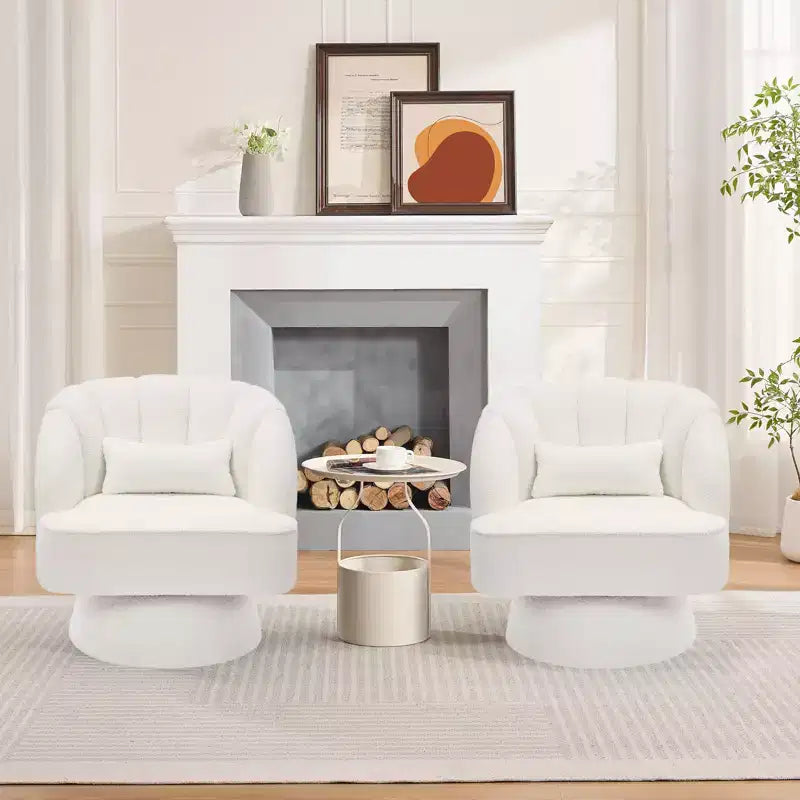Poltrona a botte girevole, poltrona imbottita in velluto a 360 gradi con schienale a righe, design ergonomico, adatta per soggiorno, camera da letto, giardino, ecc.