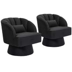 Poltrona a botte girevole, poltrona imbottita in velluto a 360 gradi con schienale a righe, design ergonomico, adatta per soggiorno, camera da letto, giardino, ecc.