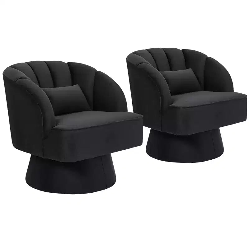 Poltrona a botte girevole, poltrona imbottita in velluto a 360 gradi con schienale a righe, design ergonomico, adatta per soggiorno, camera da letto, giardino, ecc.