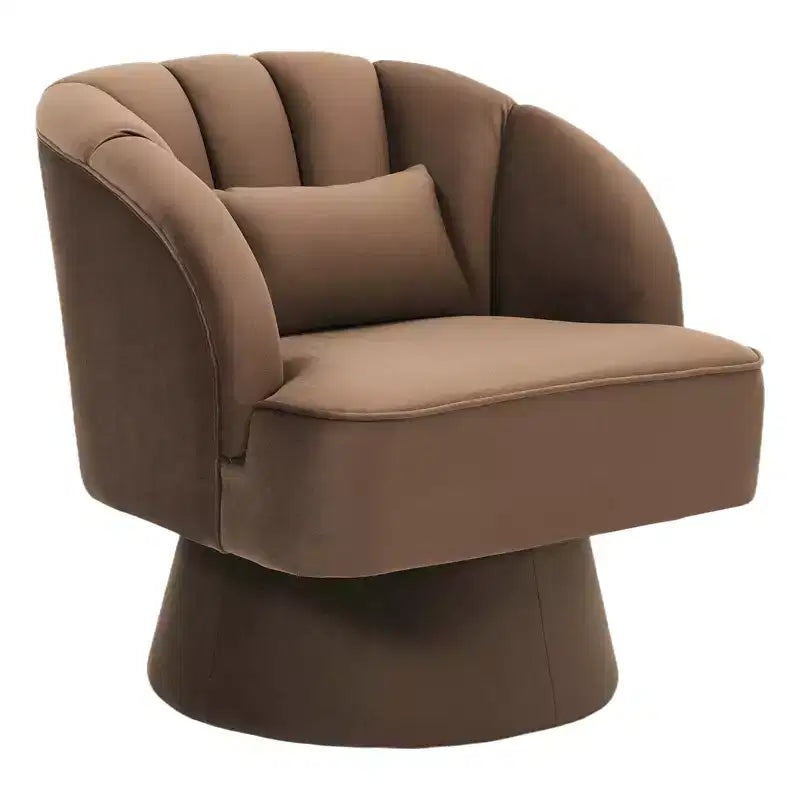 Poltrona a botte girevole, poltrona imbottita in velluto a 360 gradi con schienale a righe, design ergonomico, adatta per soggiorno, camera da letto, giardino, ecc.