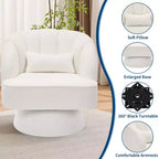 Poltrona a botte girevole, poltrona imbottita in velluto a 360 gradi con schienale a righe, design ergonomico, adatta per soggiorno, camera da letto, giardino, ecc.