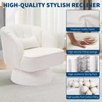 Poltrona a botte girevole, poltrona imbottita in velluto a 360 gradi con schienale a righe, design ergonomico, adatta per soggiorno, camera da letto, giardino, ecc.