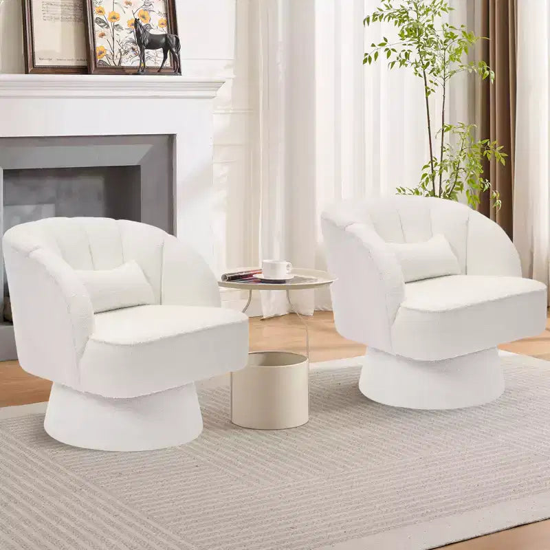 Poltrona a botte girevole, poltrona imbottita in velluto a 360 gradi con schienale a righe, design ergonomico, adatta per soggiorno, camera da letto, giardino, ecc.