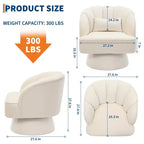 Poltrona a botte girevole, poltrona imbottita in velluto a 360 gradi con schienale a righe, design ergonomico, adatta per soggiorno, camera da letto, giardino, ecc.