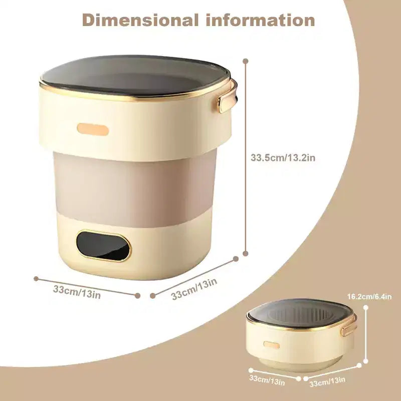 Lavatrice Portatile, Mini 13L Pieghevole Compatta Completamente Automatica - 3 Modalità, 2,3 kg Leggera per Camper/Dormitorio/Viaggio/Campeggio