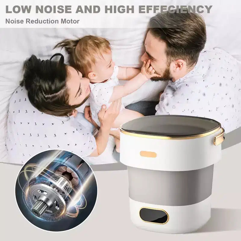 Lavatrice Portatile, Mini 13L Pieghevole Compatta Completamente Automatica - 3 Modalità, 2,3 kg Leggera per Camper/Dormitorio/Viaggio/Campeggio