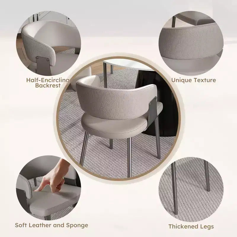 GDFStudio Sedie da pranzo imbottite in similpelle Modem Haversham con schienale curvo (set di 2)
