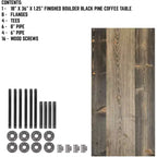 Tavolino RESTORE Boulder nero in legno massello di Pipe Decor