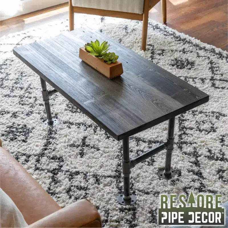 Tavolino RESTORE Boulder nero in legno massello di Pipe Decor