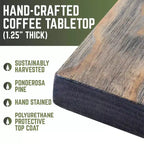 Tavolino RESTORE Boulder nero in legno massello di Pipe Decor