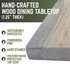 RESTORE Tavolo da pranzo in legno massello Riverstone Grey di Pipe Decor