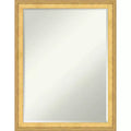 Amanti Art Owen Gold Petite Bevel Wood Bathroom Wall Mirror 27 x 21 in.