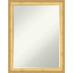 Amanti Art Owen Gold Petite Bevel Wood Bathroom Wall Mirror 27 x 21 in.