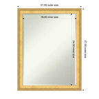 Specchio da bagno da parete Amanti Art Owen Gold Petite Bevel Wood 27 x 21 pollici