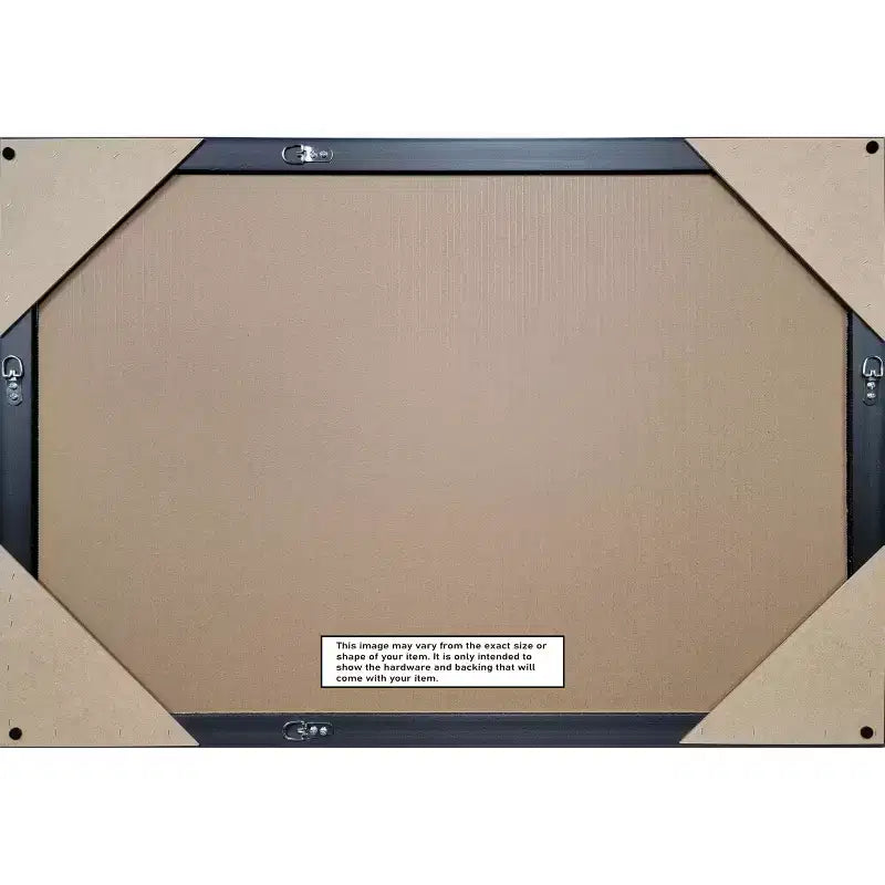 Specchio da bagno da parete Amanti Art Owen Gold Petite Bevel Wood 27 x 21 pollici