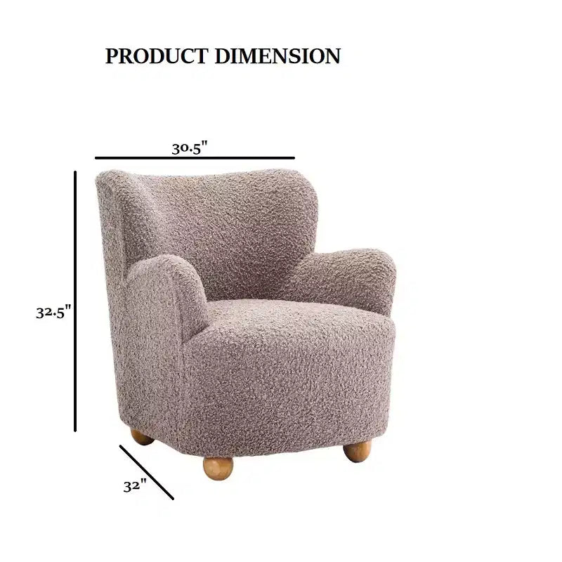 GDFStudio Suncook, poltrona moderna imbottita con schienale curvo e piedini a sfera