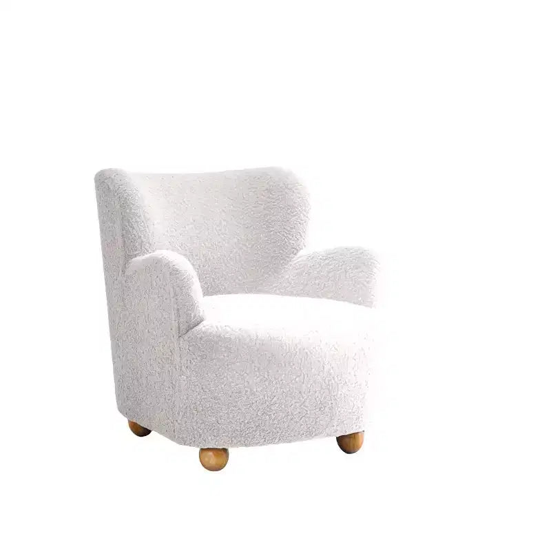 GDFStudio Suncook, poltrona moderna imbottita con schienale curvo e piedini a sfera