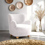 GDFStudio Suncook, poltrona moderna imbottita con schienale curvo e piedini a sfera